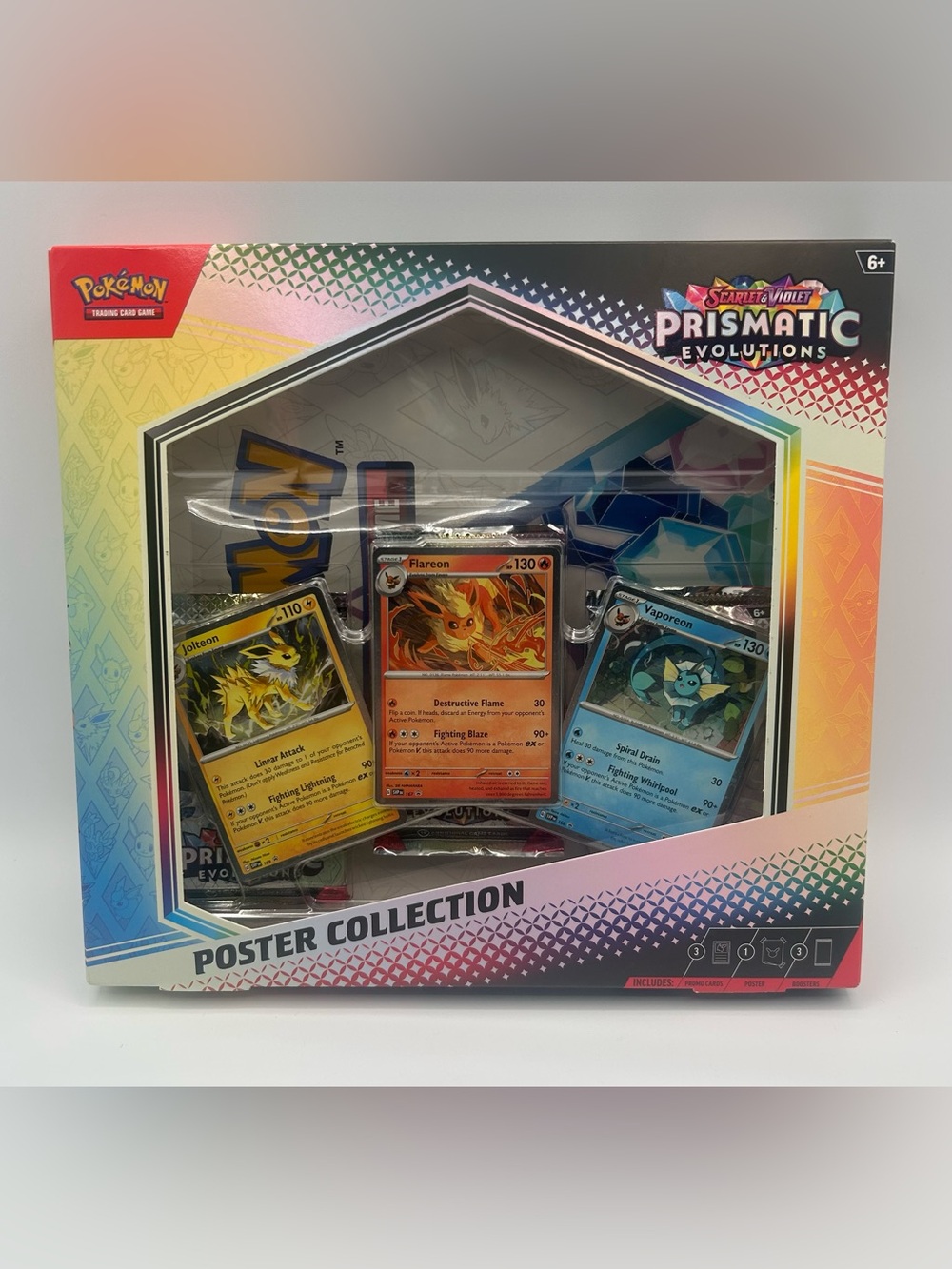 Pokemon Prismatic Evolutions Poster Collection - Yellow, Orange, Blue